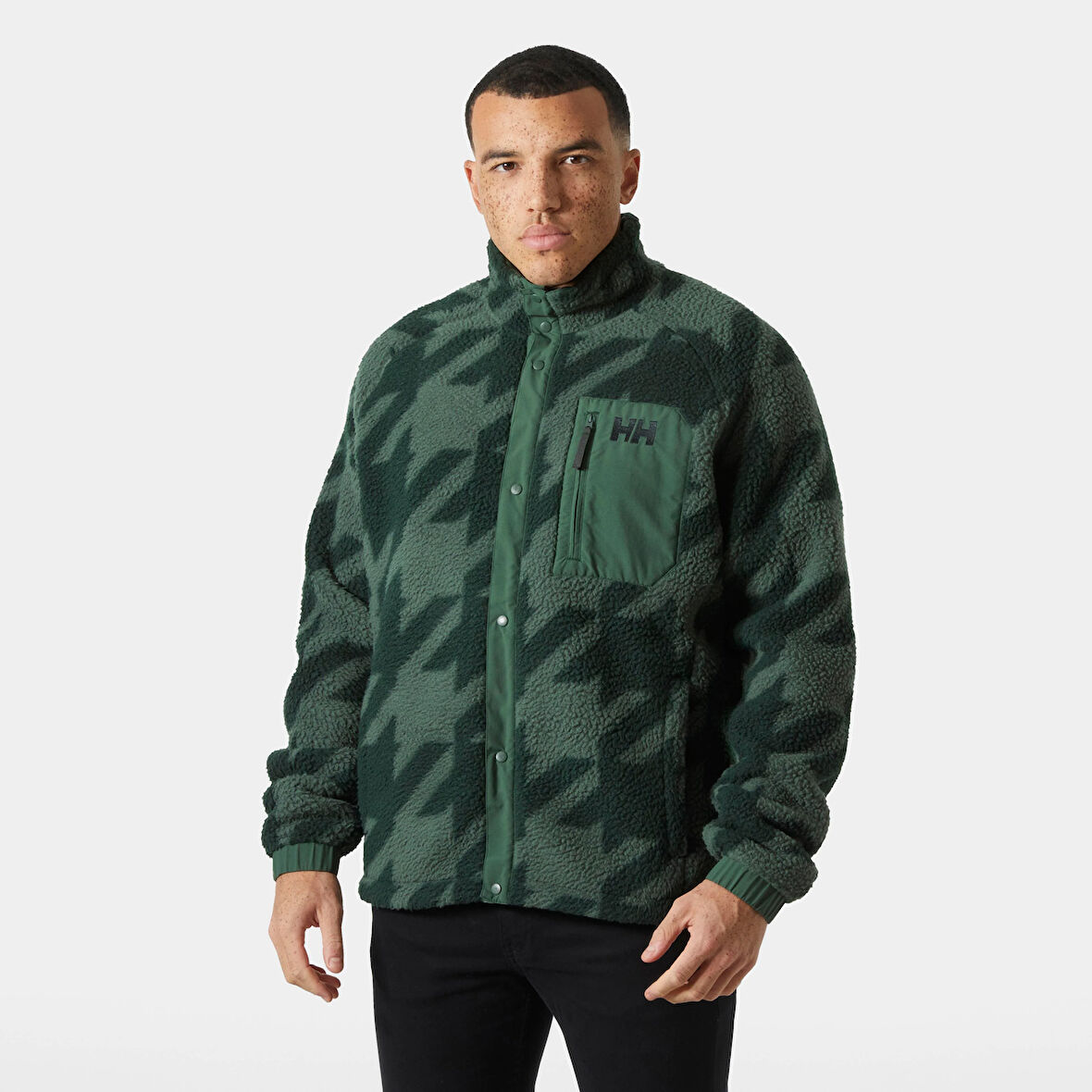 Helly Hansen Panorama Printed Pile Snap Mont Erkek Polar