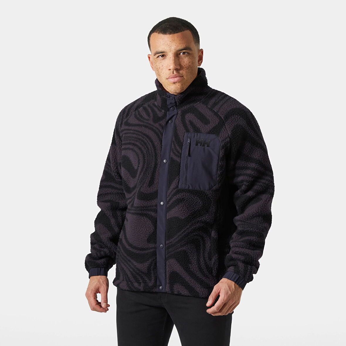 Helly Hansen Panorama Printed Pile Snap Mont Erkek Polar