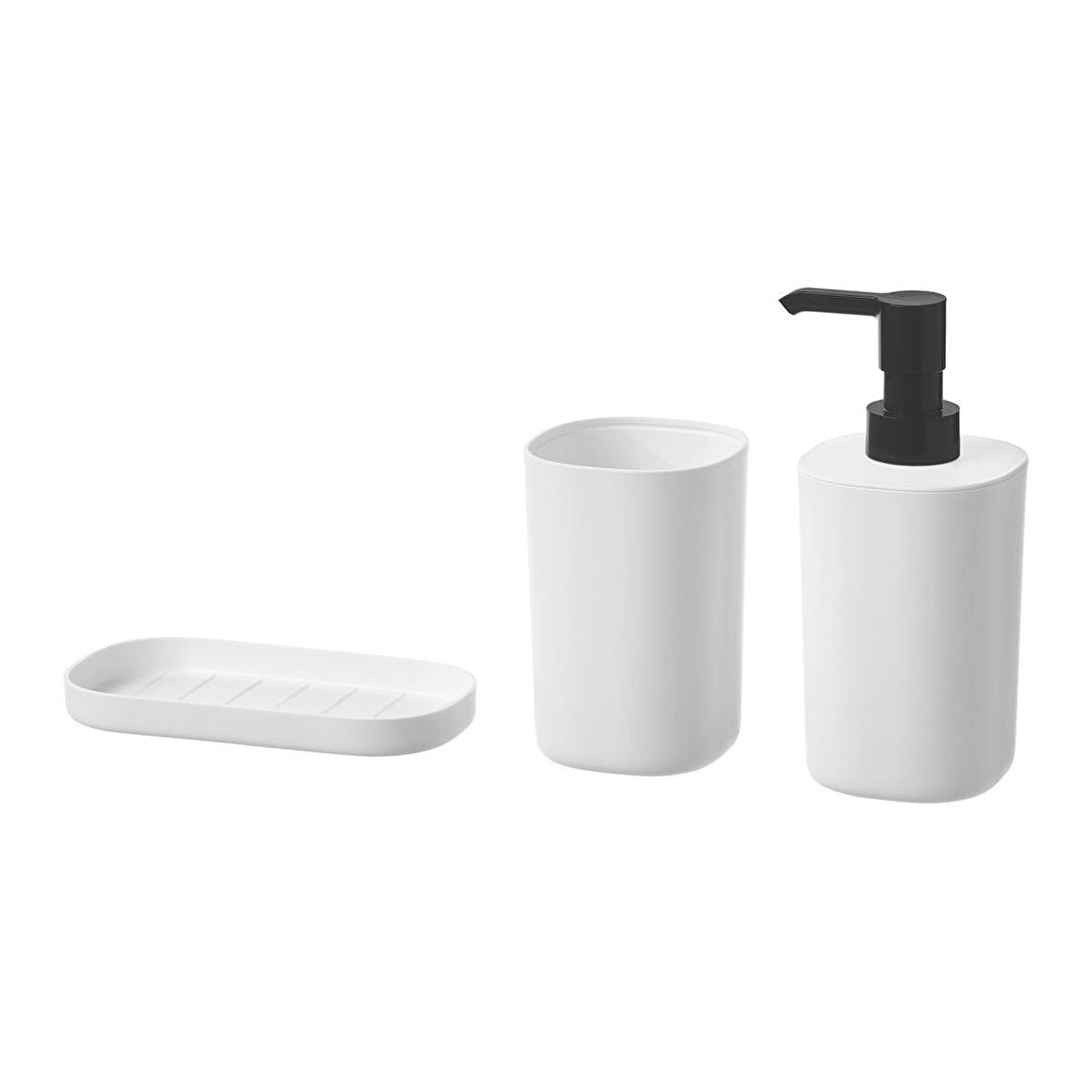 Storavan Banyo Aksesuar Seti Sıvı Sabunluk Katı Sabunluk Diş Fırçalık 3lü Set Storavan3lüsabunluk