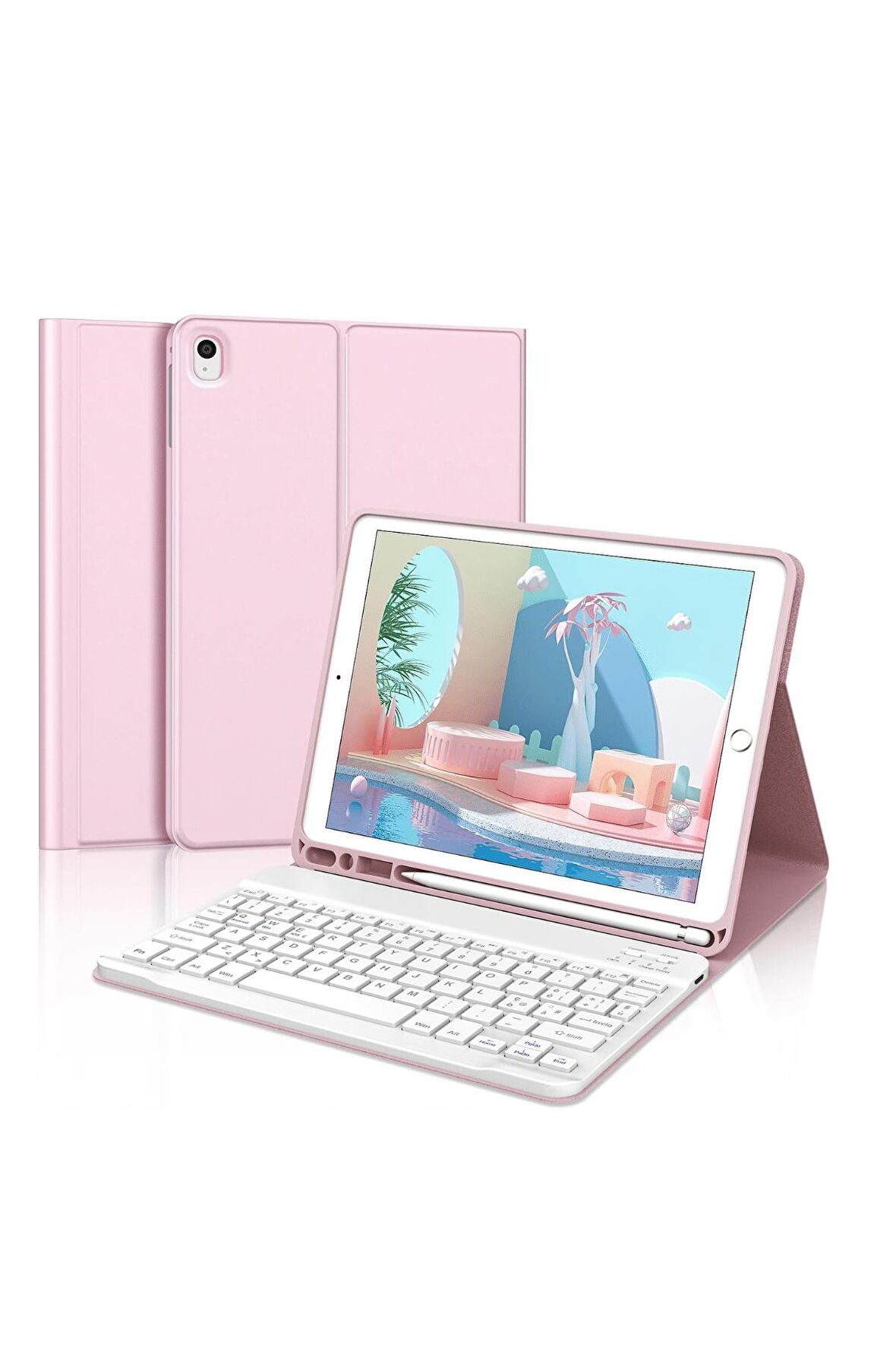 Qpen iPad 9.7 inç (2018)  Uyumlu Klavyeli Tablet Kılıfı