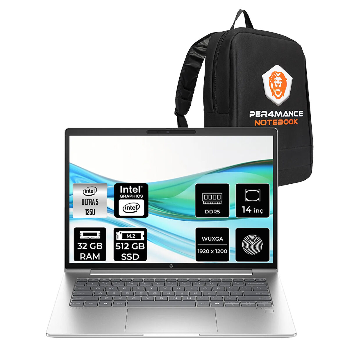 HP ProBook 440 G11 Ultra 5 125U 32GB DDR5 512GB SSD 14" WUXGA FDOS Dizüstü Bilgisayar & ÇANTA