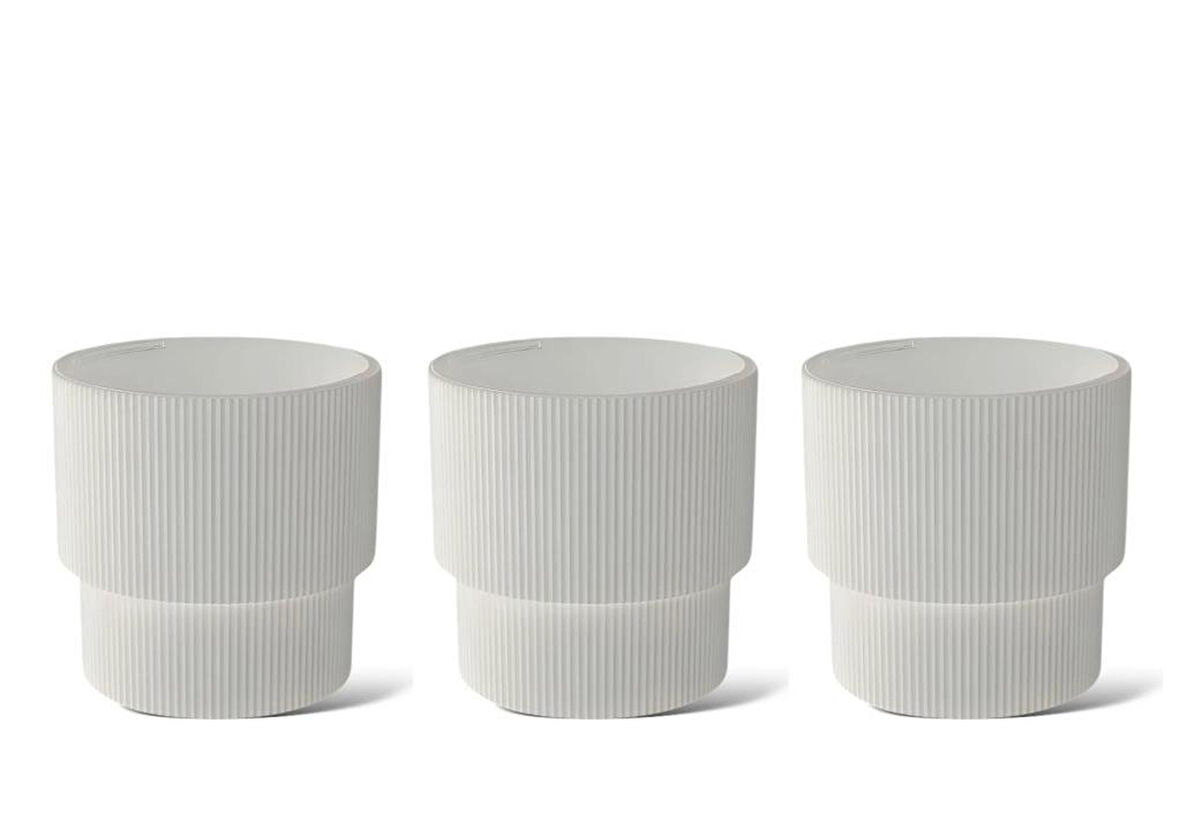 Omnipazar SO-VGS3 Dekoratif Vega Saksı Takımı 30 Lt Kirli Beyaz 3 Adet