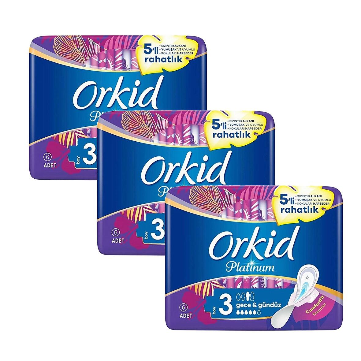 Orkid Platinum Gece & Gündüz 3 No 6 lı x 3 Adet