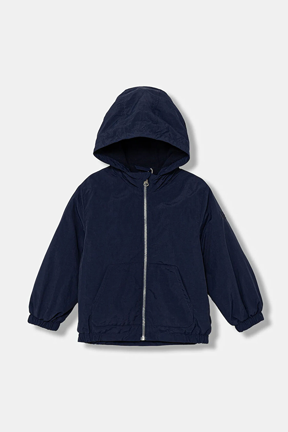 Erkek Bebek Lacivert Fermuarlı Kapüşonlu Yağmurluk