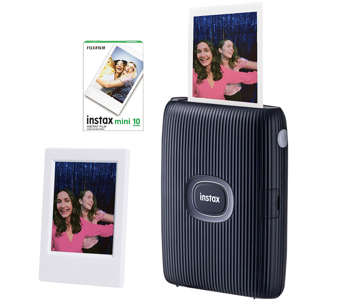 Fujifilm Instax Mini Link 2 Uzay Mavisi Akıllı Telefon Yazıcısı 10'lu Mini Film ve Çerçeve Seti