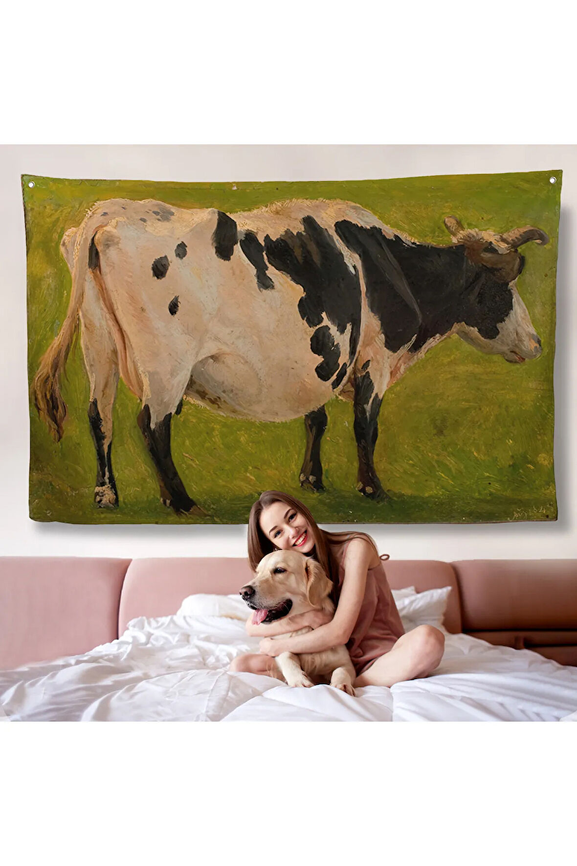 Carlo Dalgas - Siyah Beyaz Holstein İneği Duvar Örtüsü-7058