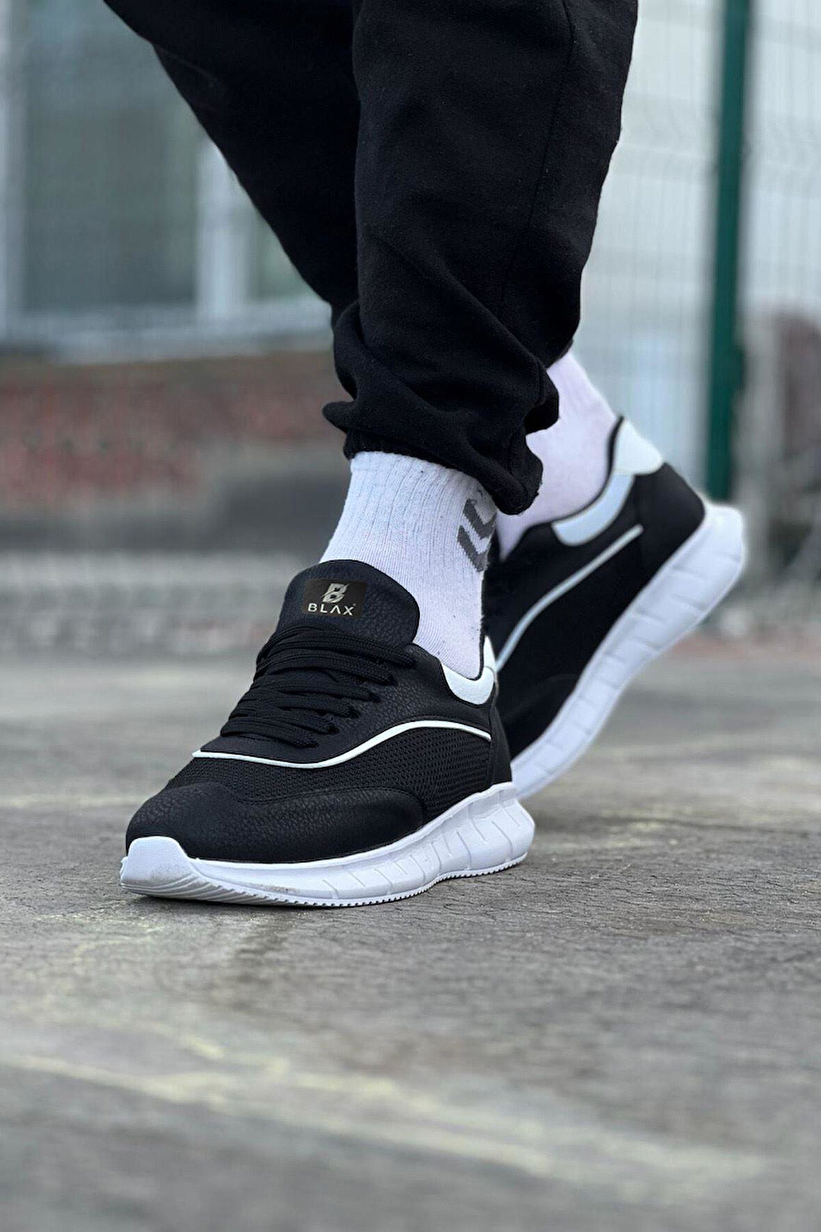 Celira HS062 Siyah Beyaz Triko Erkek Spor Ayakkabı