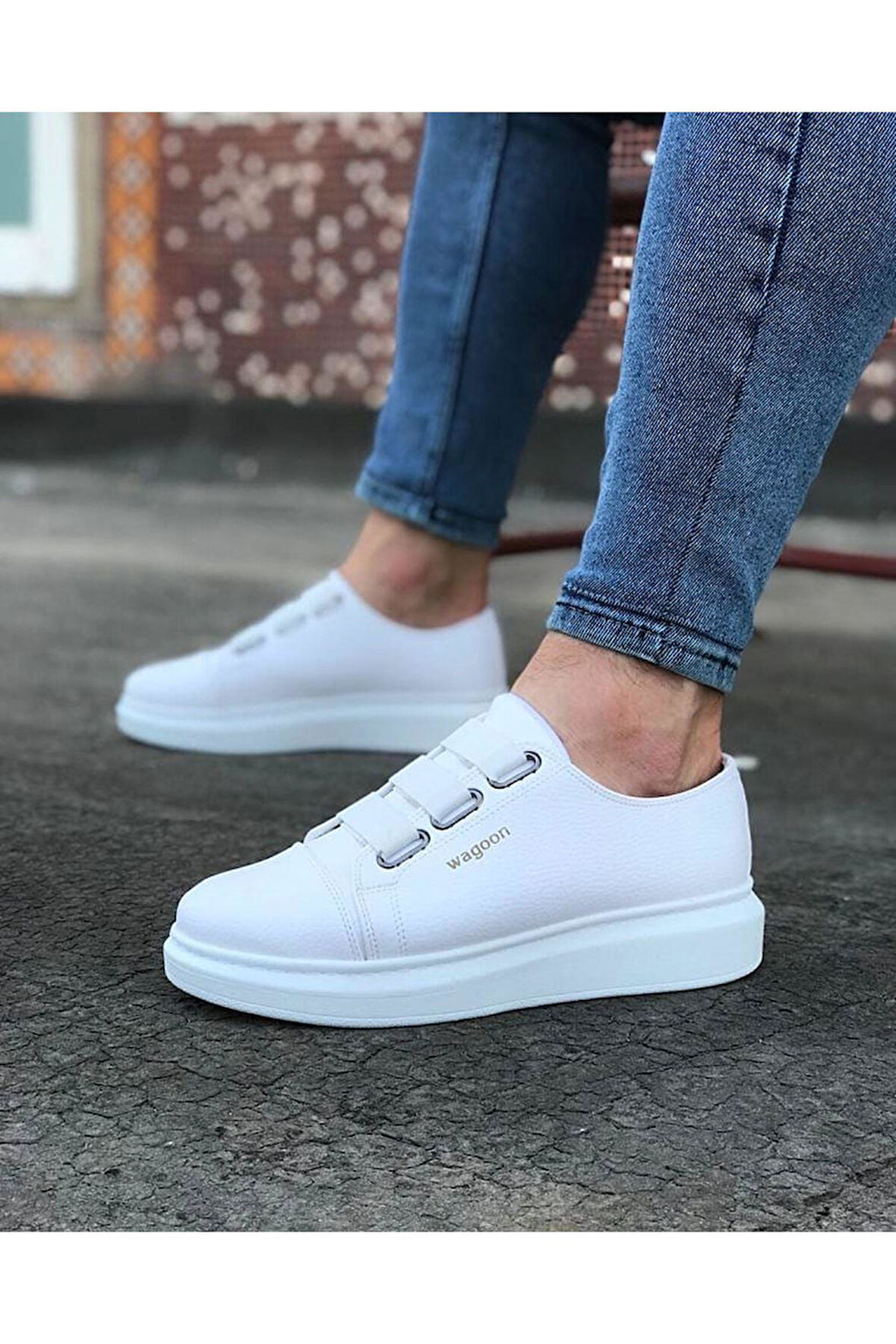Celira HS026 Beyaz Kalın Taban Casual Erkek Ayakkabı