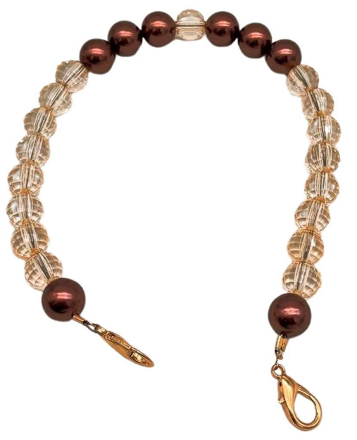 Çanta Aksesuar 42 Cm Şeffaf- Bakır Küçük Boncuklu Çanta Sapı Light Metalli