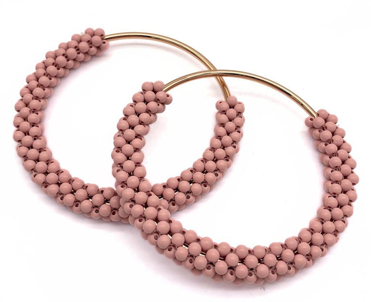 Çanta Aksesuar  Yuvarlak Purdra  Boncuklu  Light Gold Renk  Metal Çanta Sapı