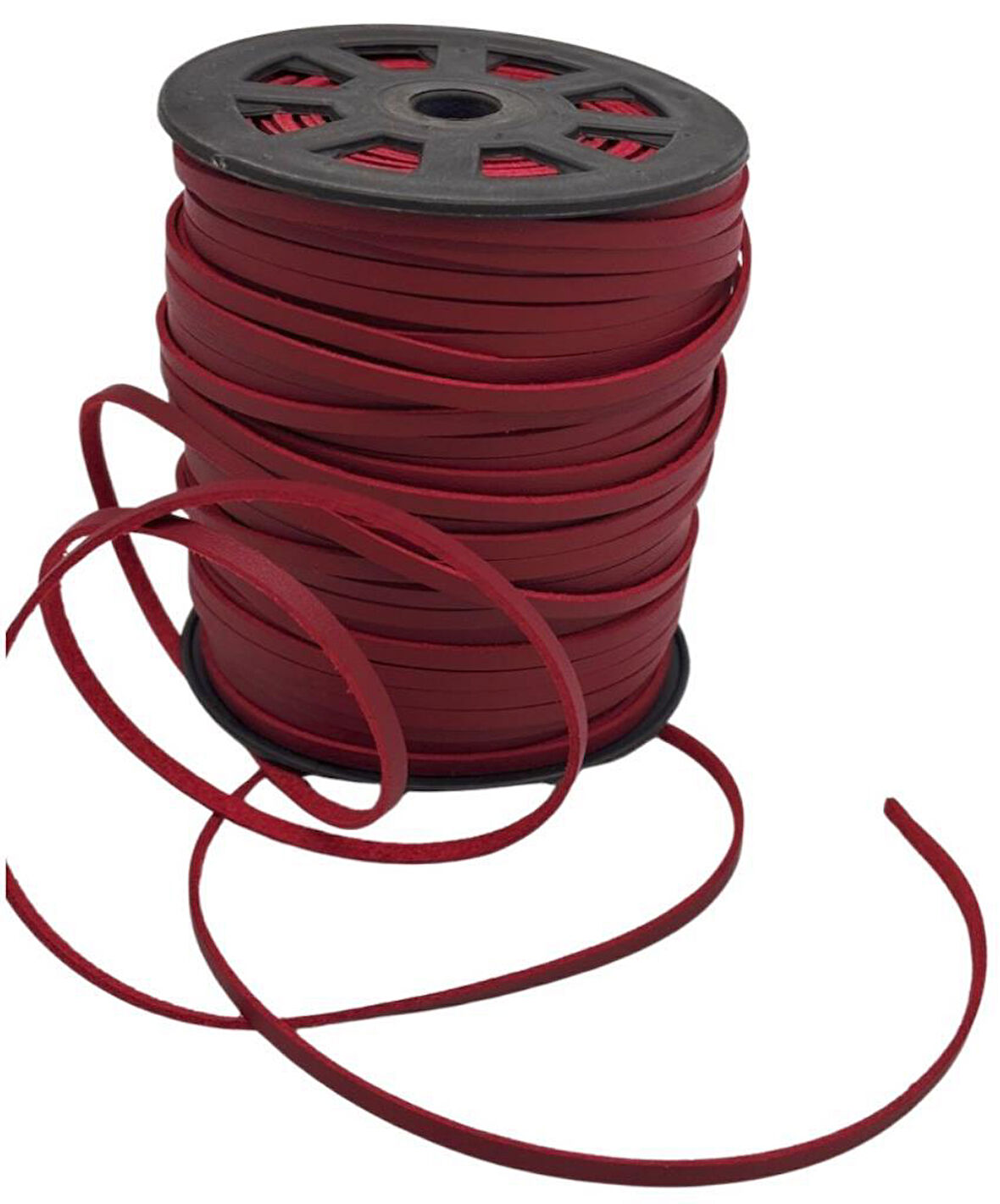 Çanta Aksesuar 4 mm Bordo Renk Suni Deri İp 5 Metre