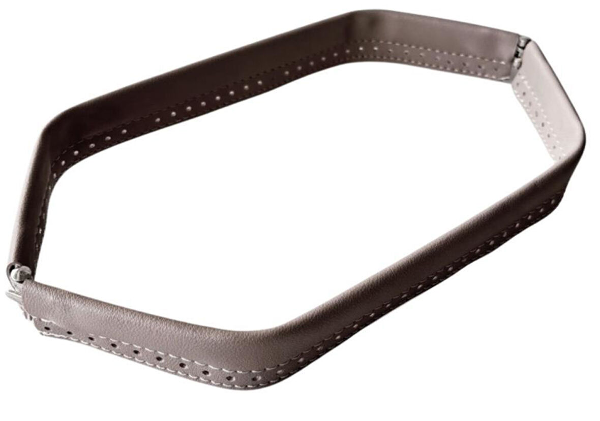 Çanta Aksesuar Bej Renk Derili Metal Çanta Ağzı 33 Cm
