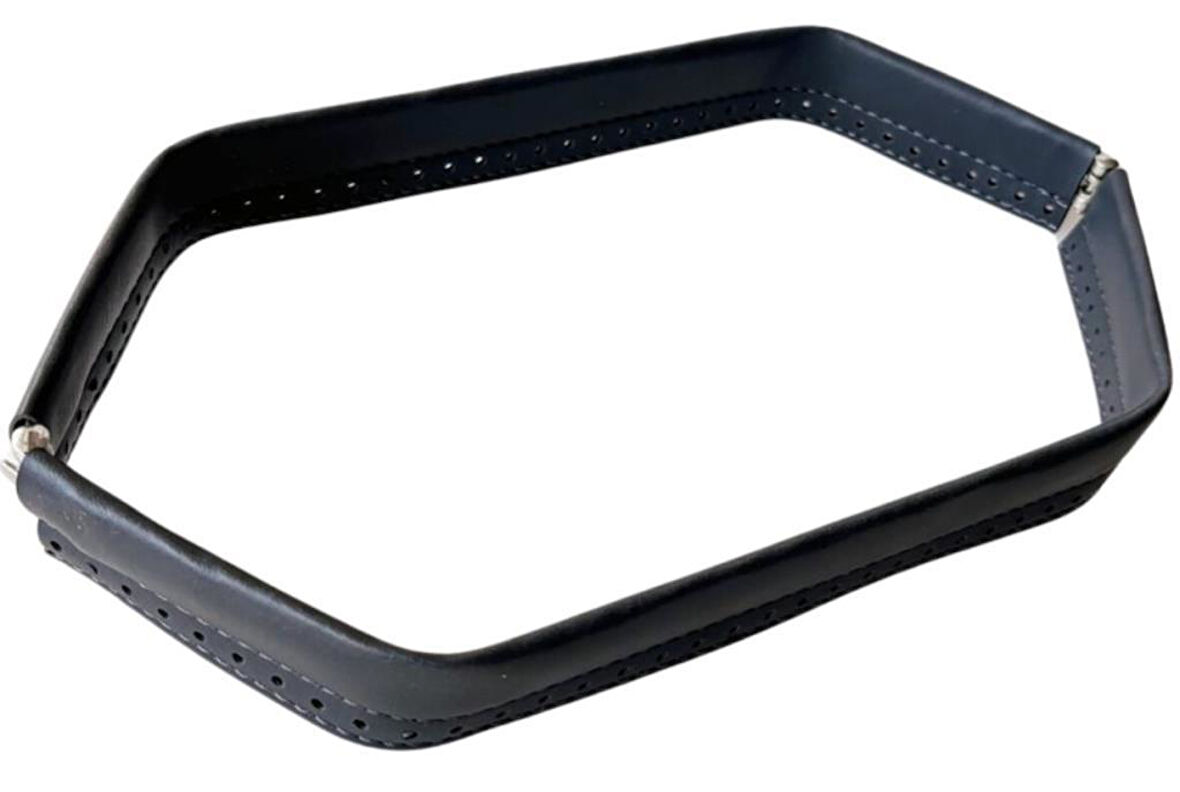 Çanta Aksesuar Gri Renk Derili Metal Çanta Ağzı 33 Cm