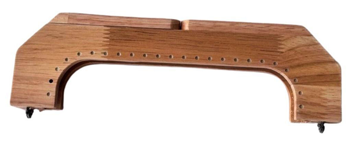 Çanta Aksesuar 25 Cm  Açık Renk Dikmeli Ahşap Burs