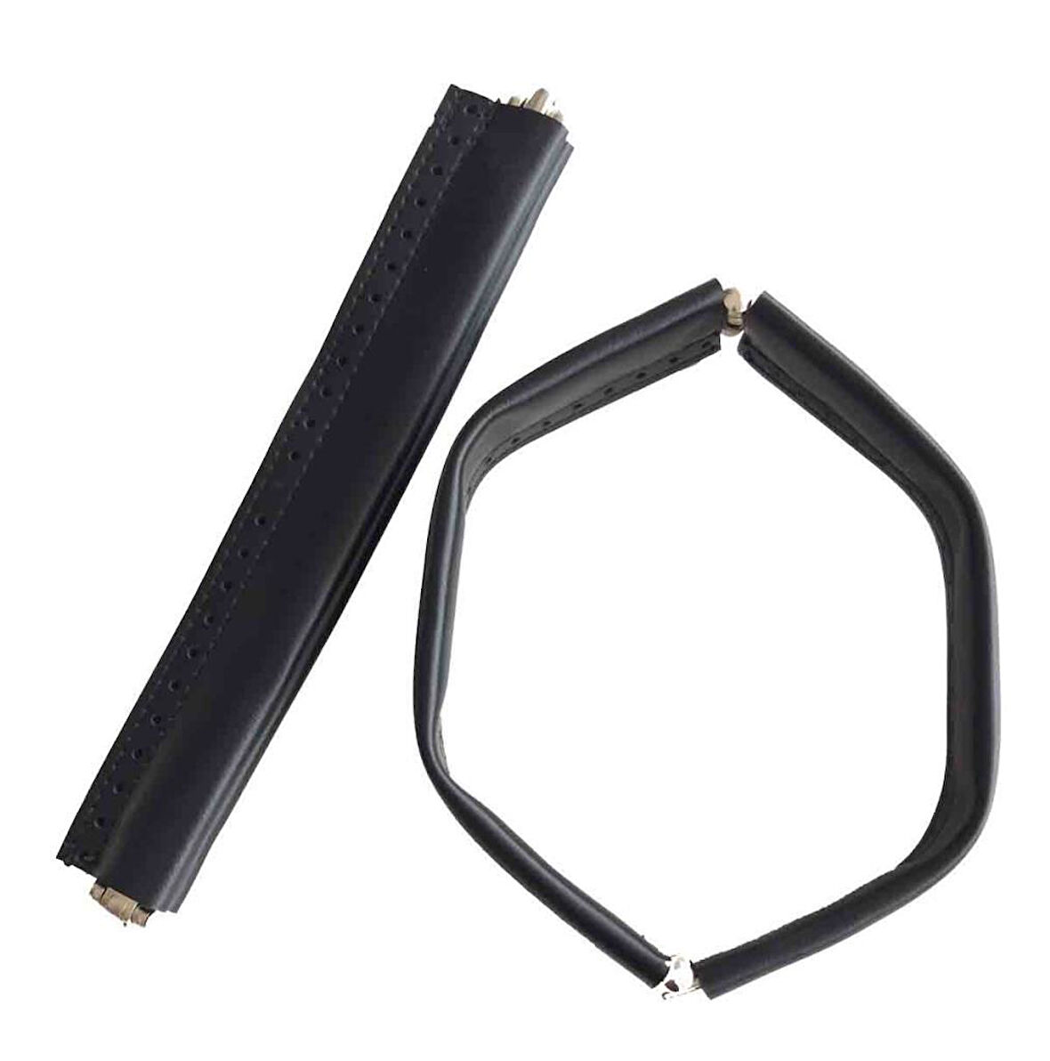 Çanta Aksesuar Siyah Renk Derili Metal Çanta Ağzı 24 Cm