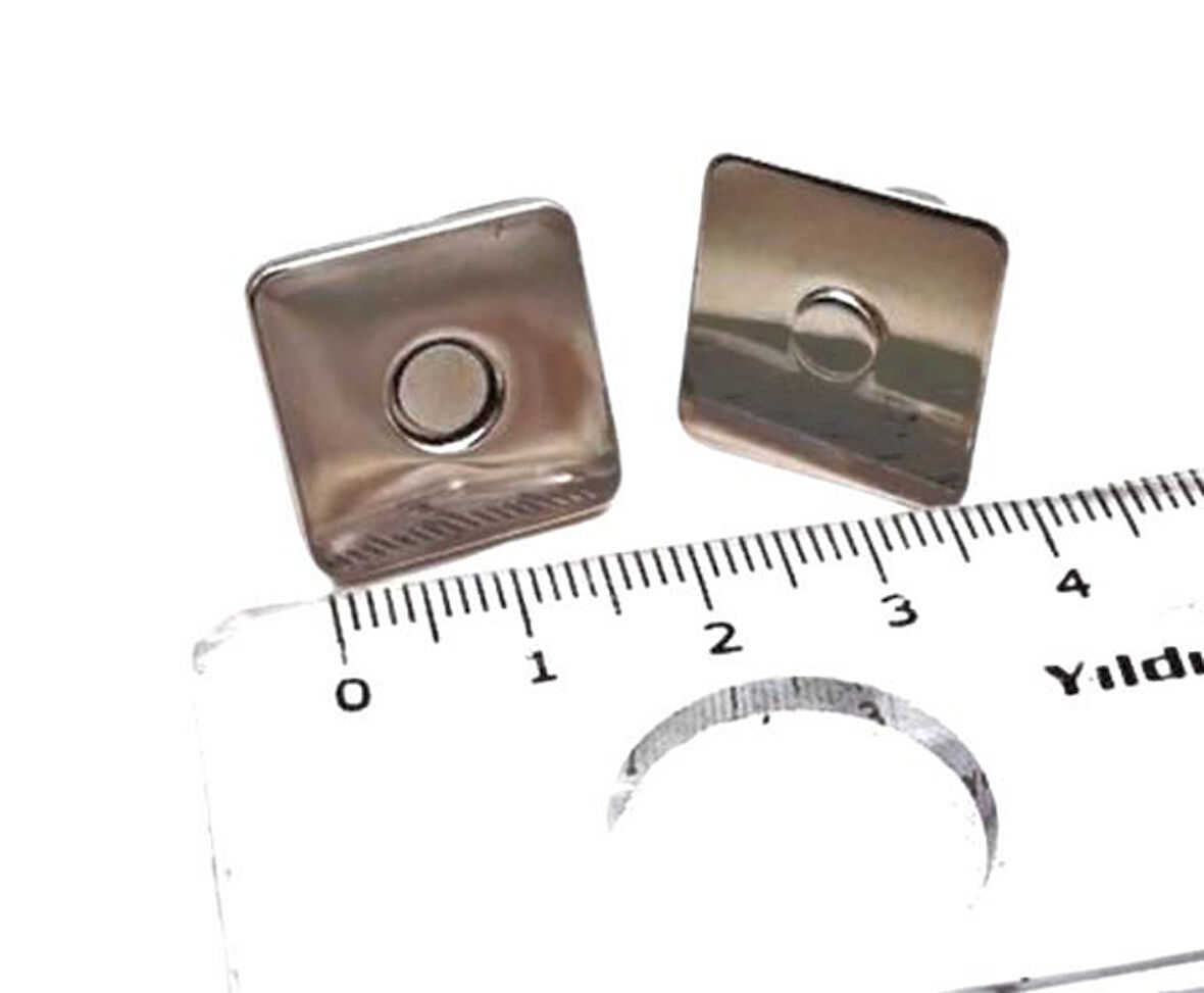 Çanta Aksesuar Kare Model Çanta Mıknatısı Gümüş Renk