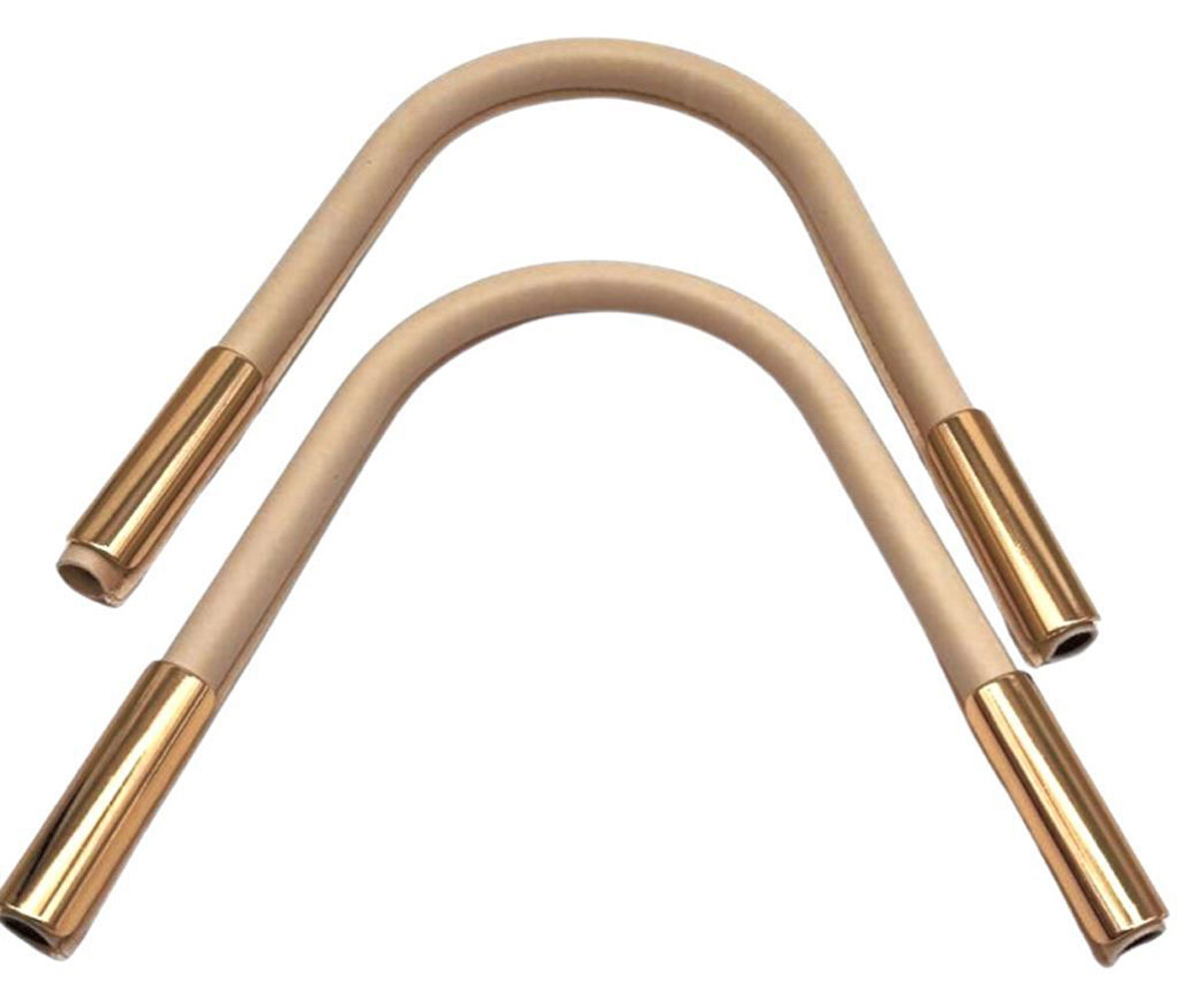 Çanta Aksesuar ZT Model Suni Derili Metal Çanta Sapı Krem Renk Light Gold Metal