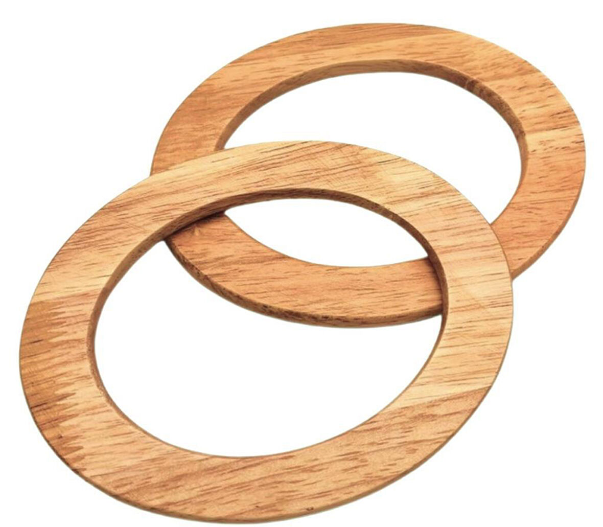 Çanta Aksesuar Oval Model 15x11 cm Ham Renk Ahşap Çanta Sapı