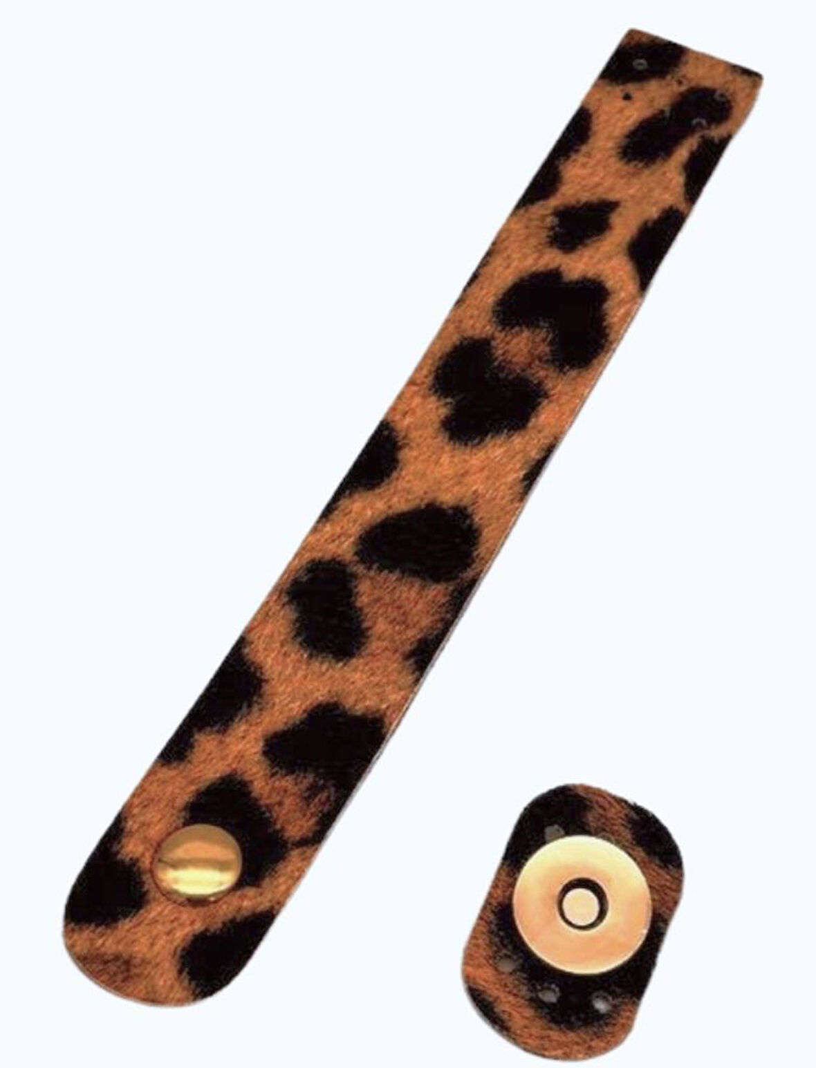 Çanta Aksesuar Leopar Deri 18x2.3 cm Çanta Kapağı  Light Gold Metalli