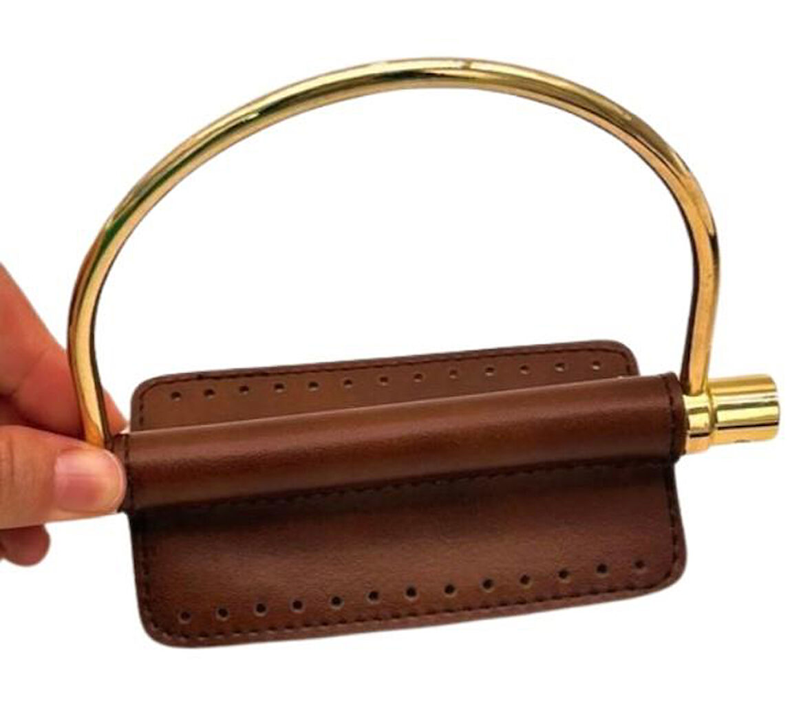 Çanta Aksesuar Suni Derili Metal Çanta Sapı İpek Model Taba Renk Light Gold Metal
