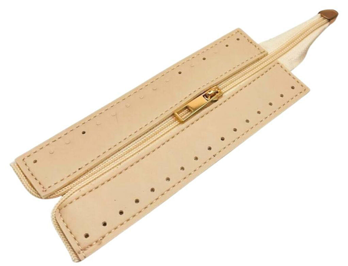 Çanta Aksesuar Krem Renk 17 Cm Derili Fermuar Light Gold Metalli