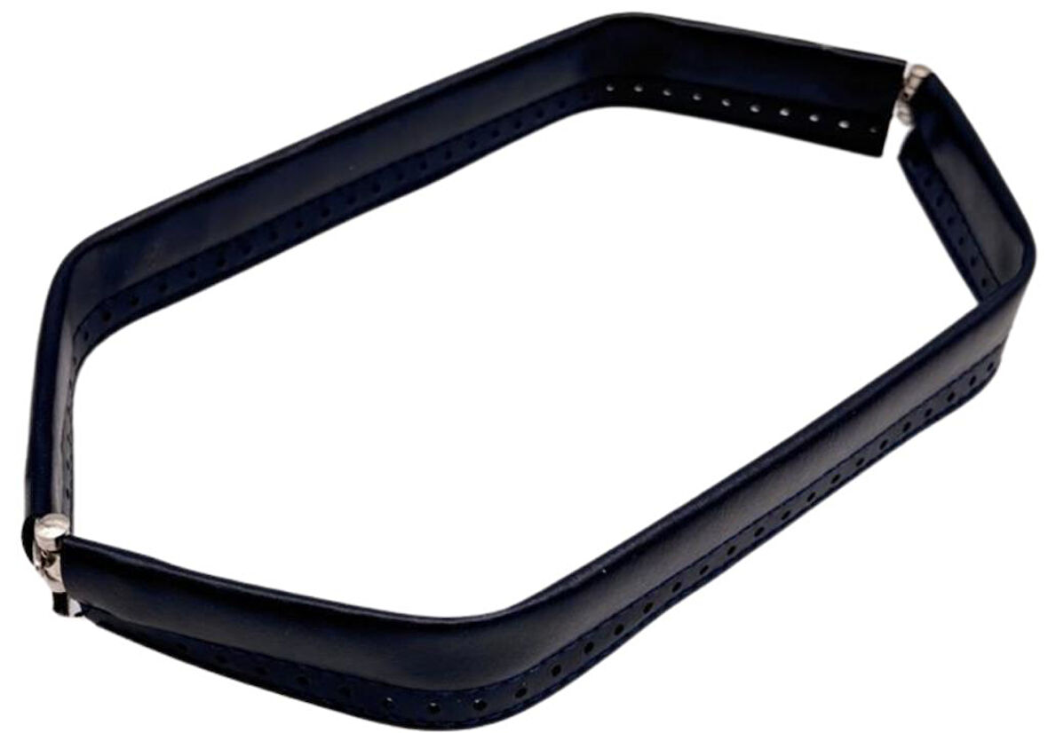 Çanta Aksesuar Lacivert Renk Derili Metal Çanta Ağzı 33 Cm