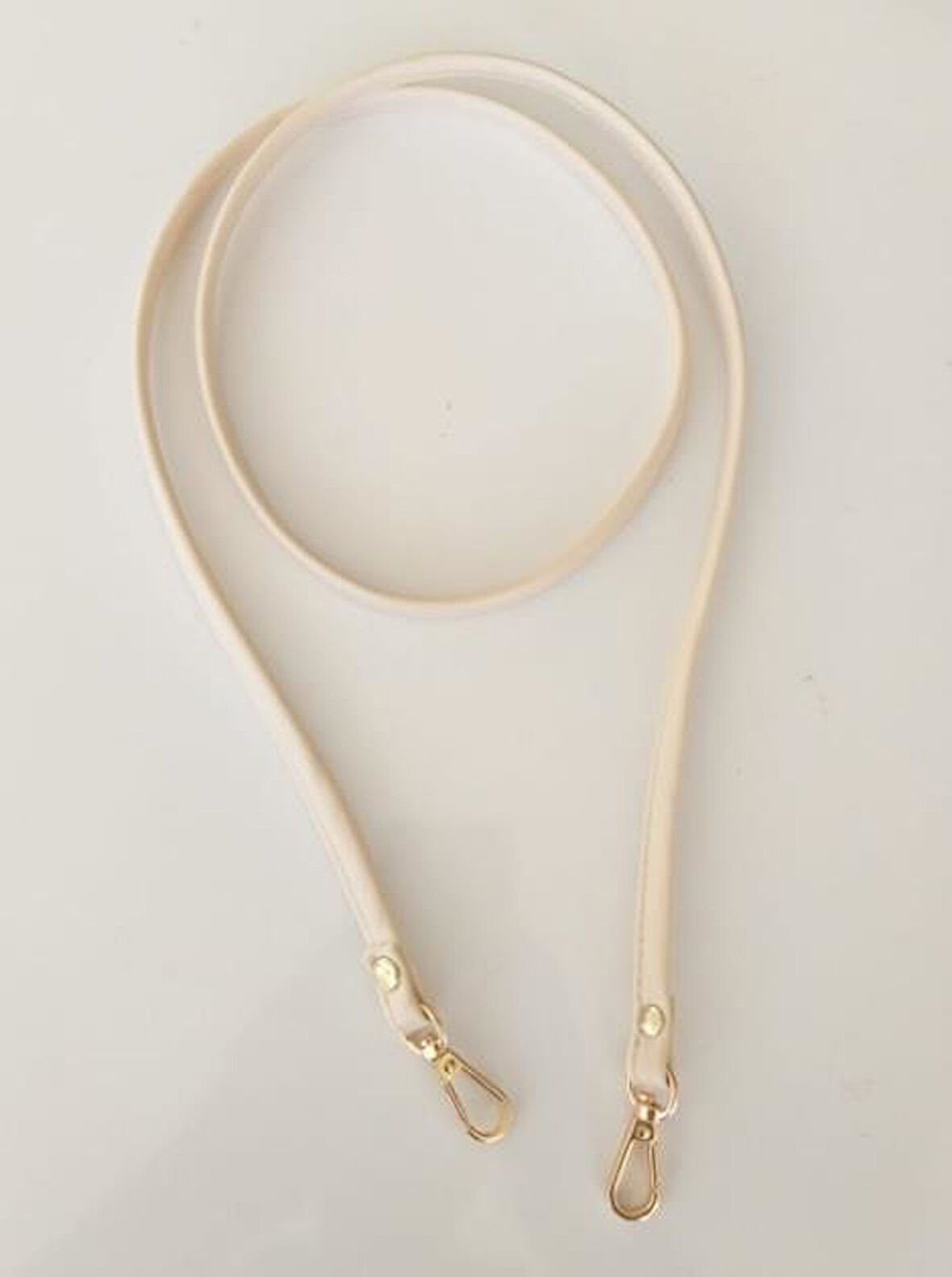 Çanta Aksesuar Spagetti Model Çanta Sapı Krem Renk Light Gold Metal