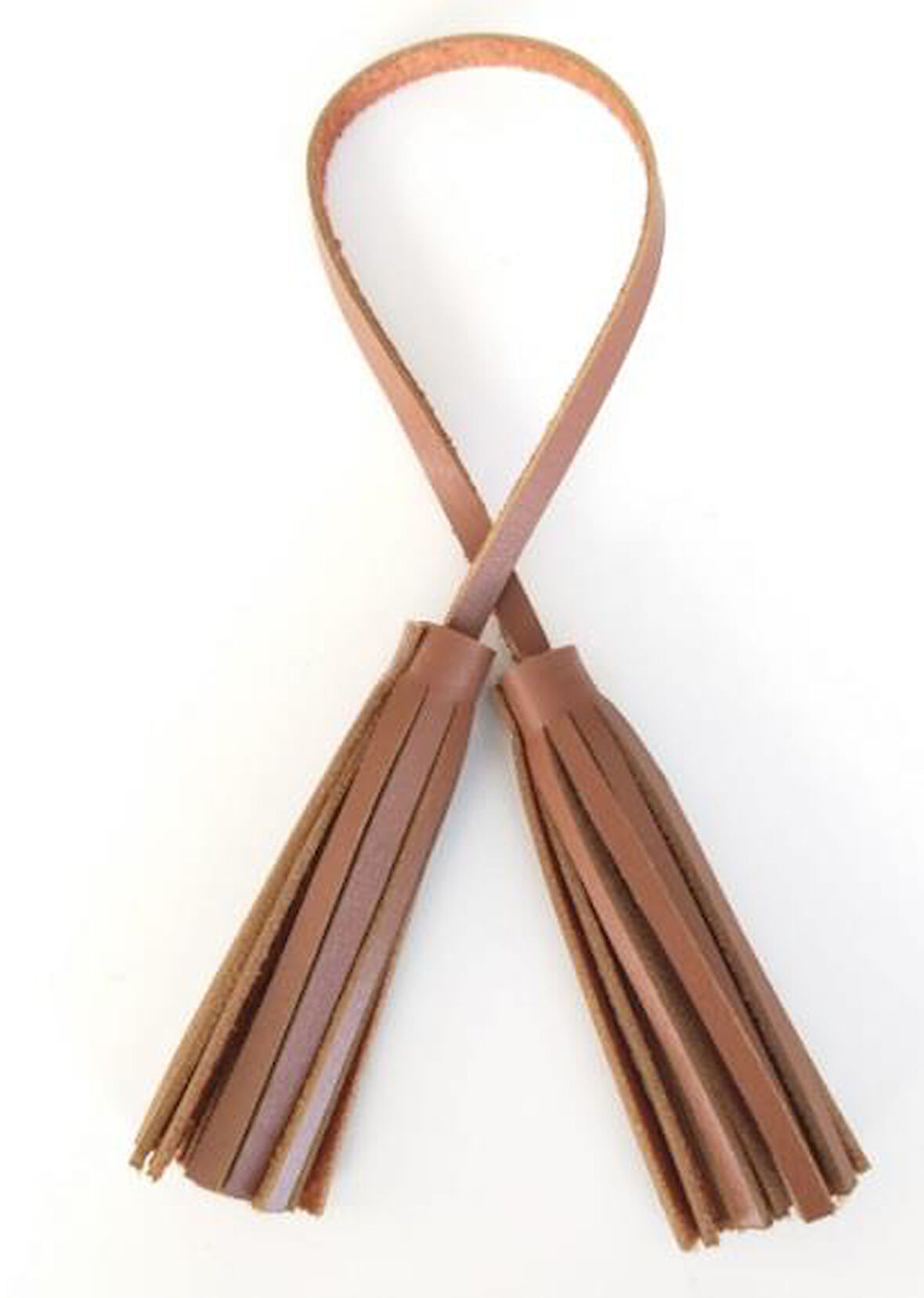 Çanta Aksesuar Gerçek Deri İkili Düz Püskül Sütlü Kahve