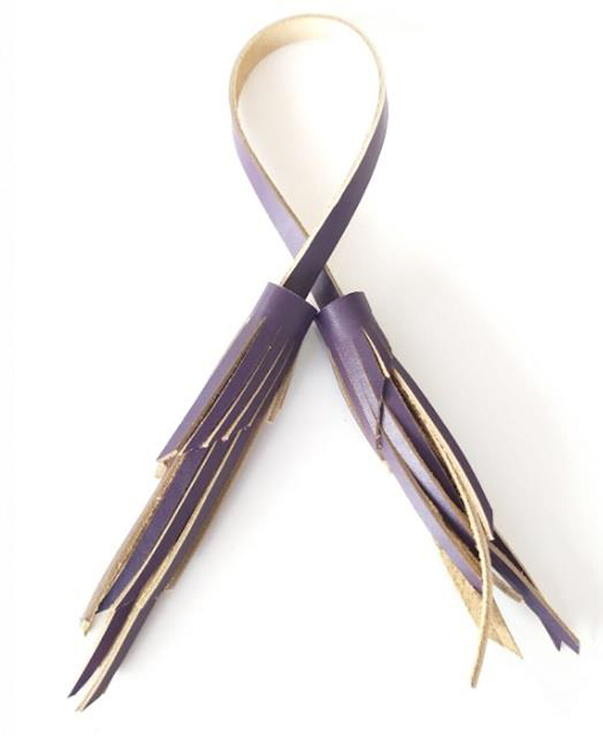 Çanta Aksesuar Gerçek Deri İkili Zig Zag Püskül Mor Renk