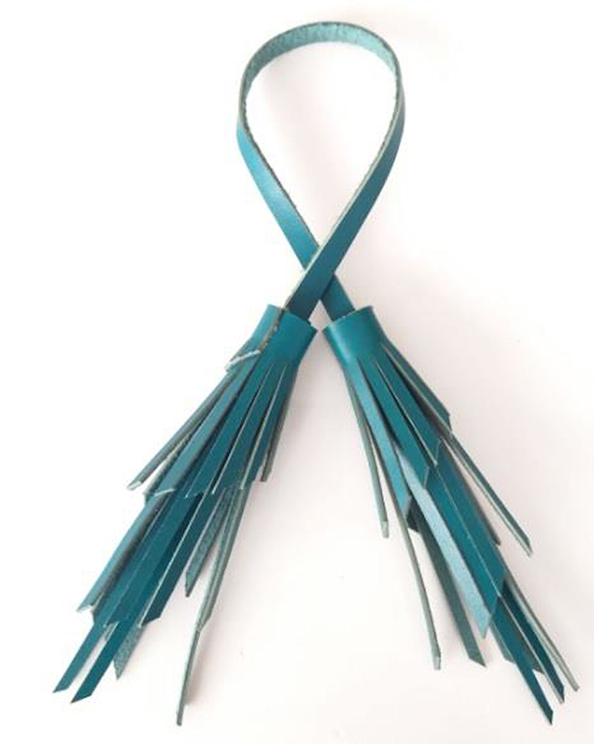 Çanta Aksesuar Gerçek Deri İkili Zig Zag Püskül Turkuaz Renk