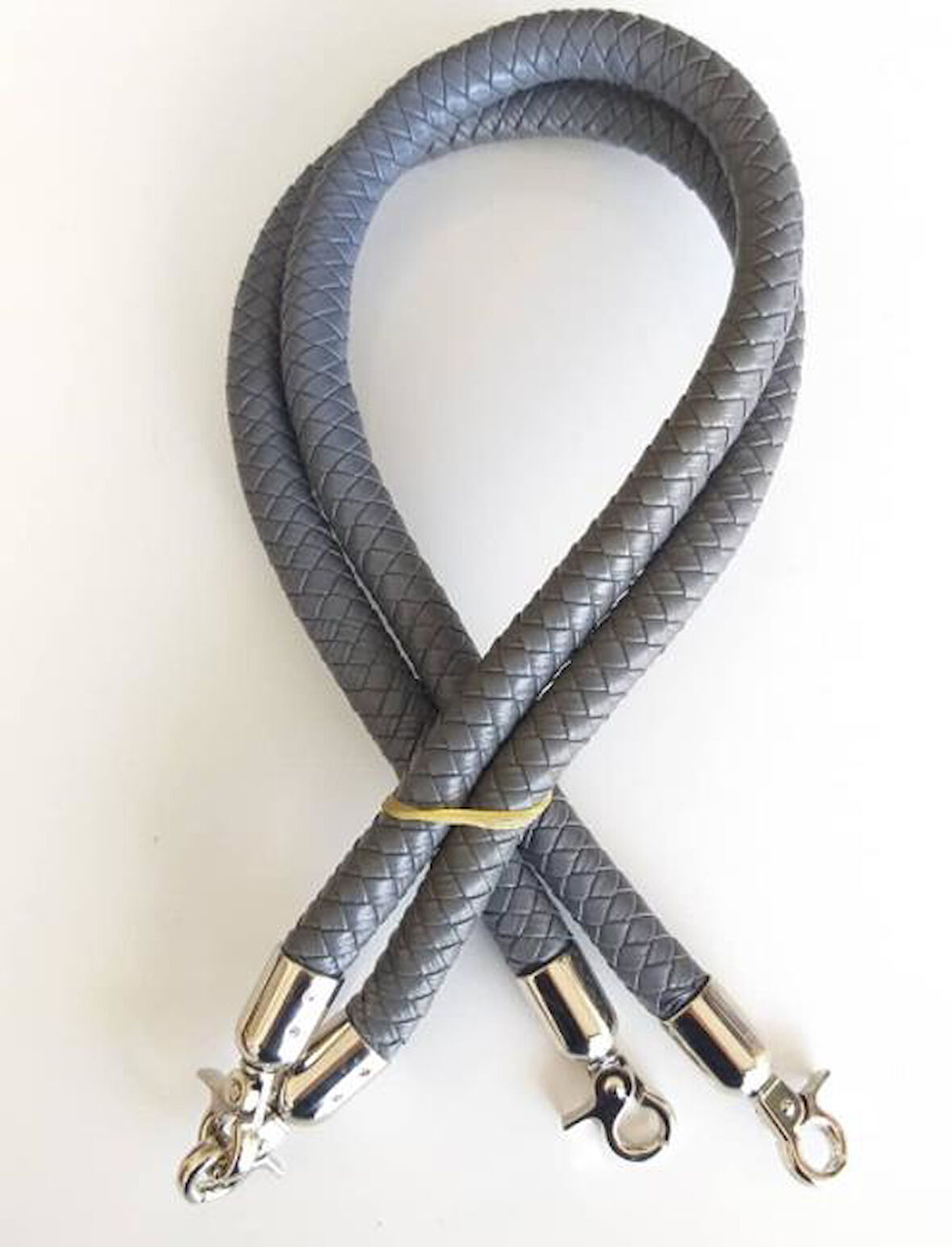 Çanta Aksesuar Örme Çanta Sapı Gümüş Metal Gri