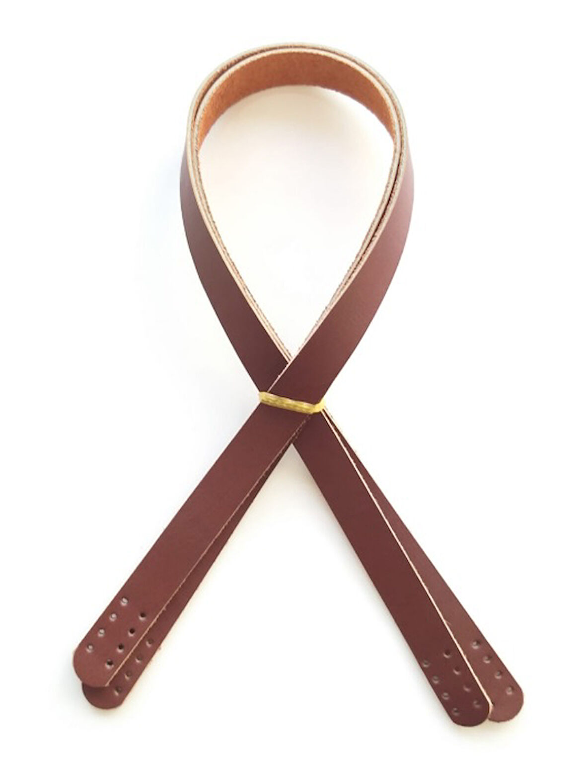 Çanta Aksesuar Kızıl Kahve Renk Gerçek Deri 70X2 Cm Çift Sap