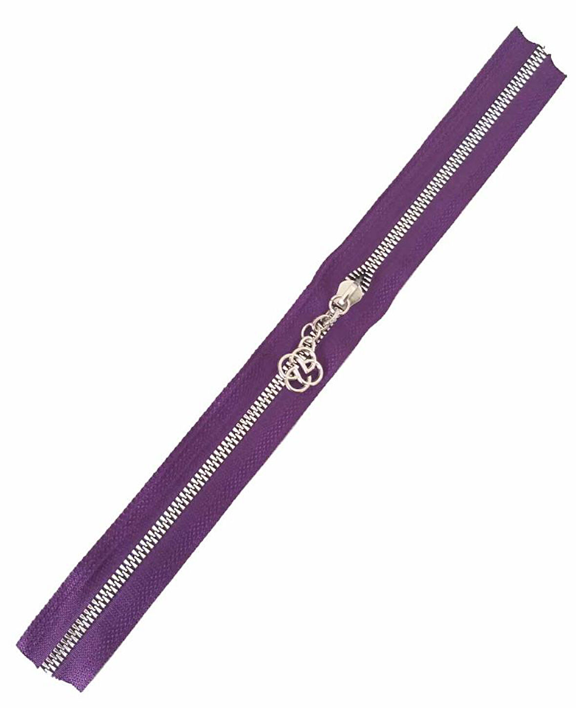 Çanta Aksesuar Başlıklı Fermuar 40 Cm Gümüş Metal Mor