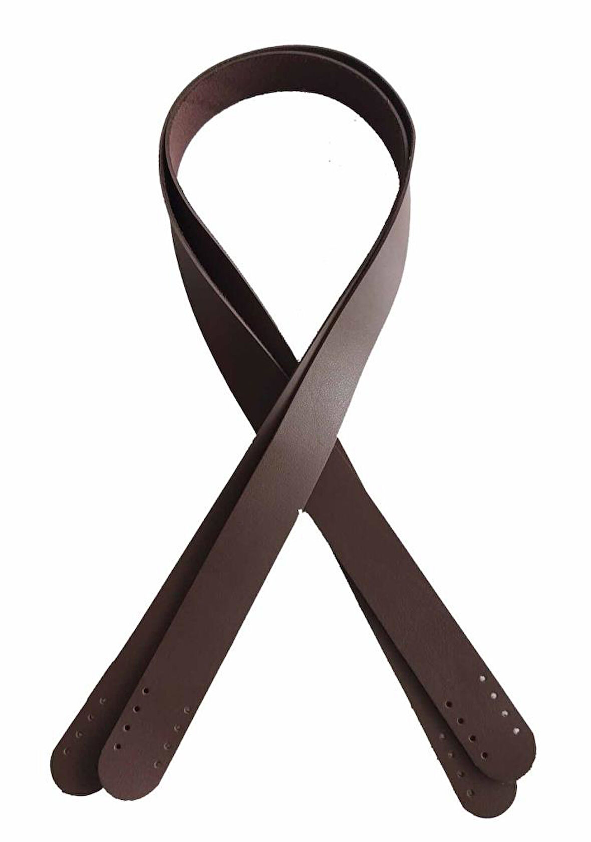 Çanta Aksesuar 80X2.4 Cm, Tek Kat Suni Deri Koyu Kahve Renk Çift Sap