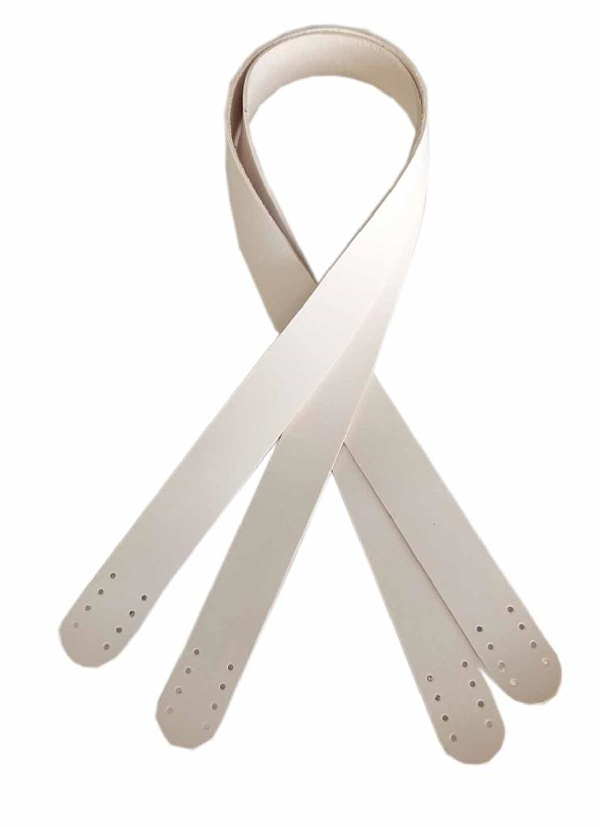 Çanta Aksesuar 80X2.4 Cm, Tek Kat Suni Deri Krem Renk Çift Sap