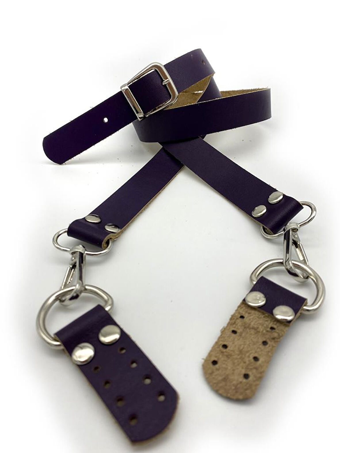 Çanta Aksesuar Gerçek Deri Ayarlı Uzun Sap 2.3X130 Mor Gümüş