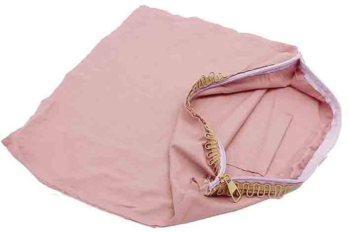 Nusrat Bilişim Çanta Aksesuar 38X38 Cm Dikilmiş Fermuarlı Astar Açık Gül Kurusu