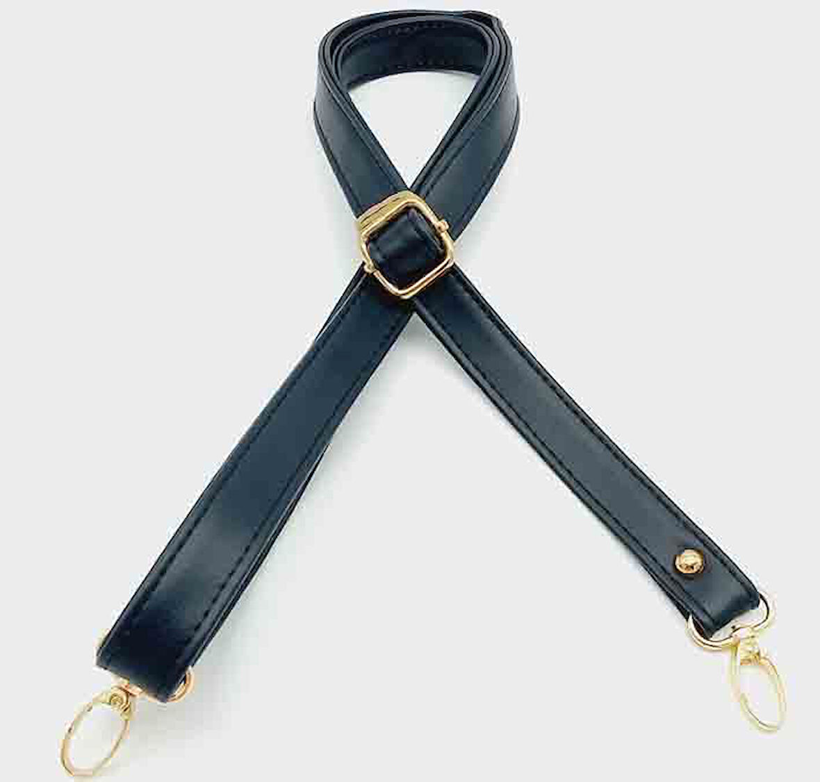 Çanta Aksesuar Lacivert 125X2 Cm Çanta Sapı Sürgütlü Light Gold Metal