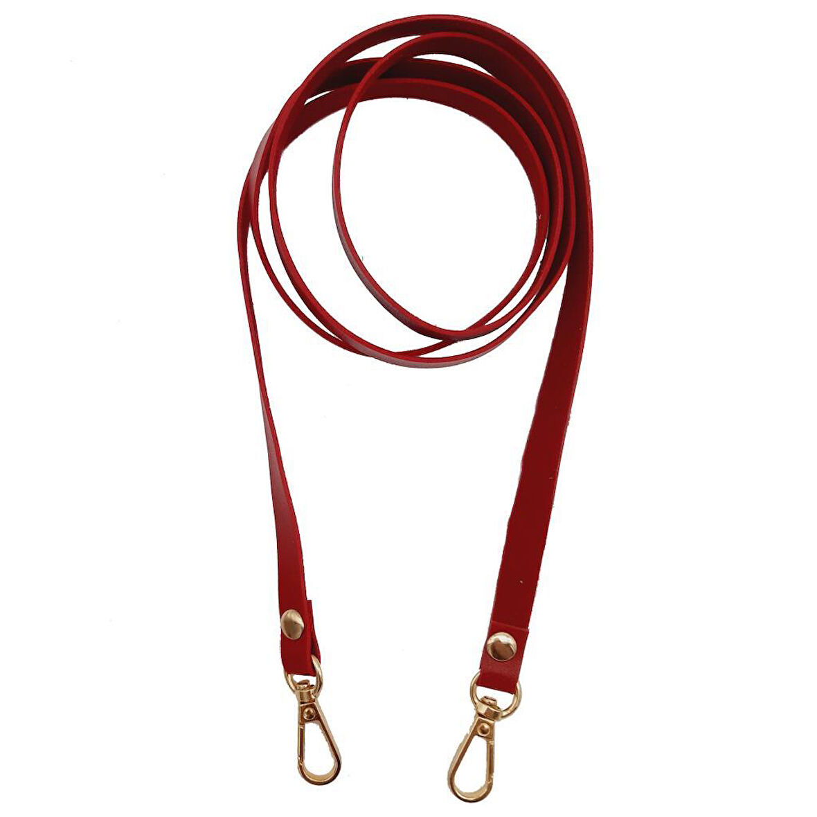 Çanta Aksesuar Spagetti Model Dikişsiz Çanta Sapı Kırmızı Renk Light Gold Metal