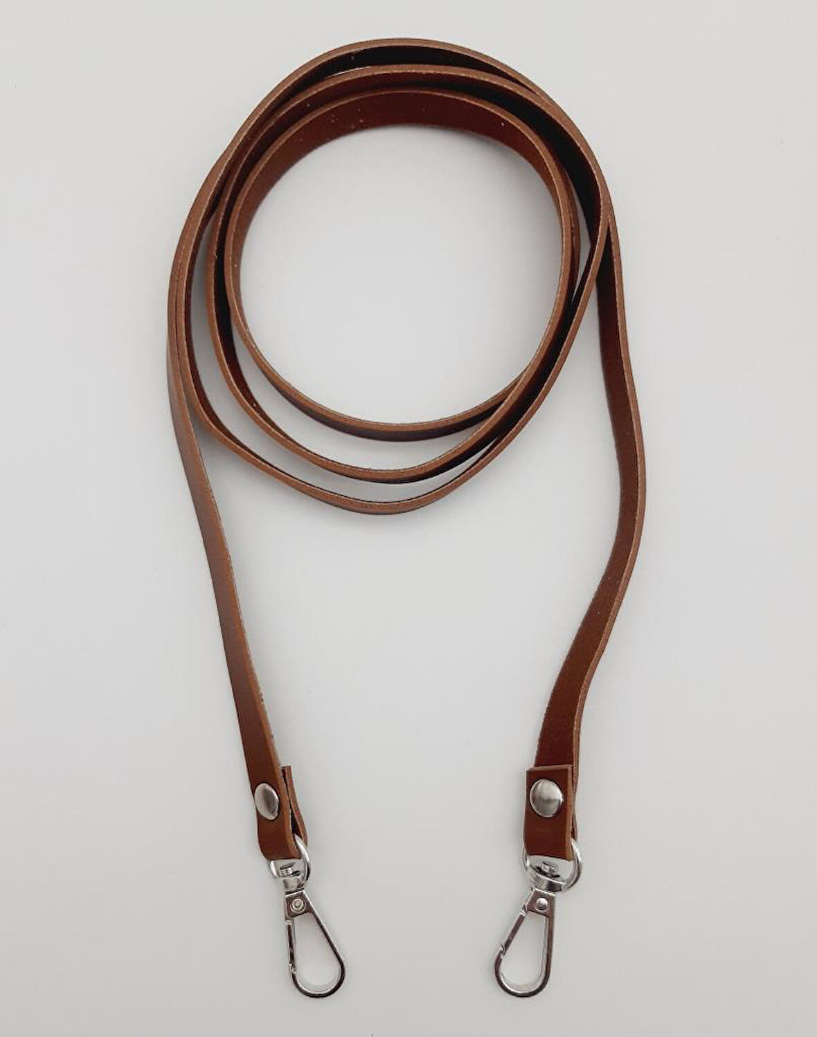 Çanta Aksesuar Spagetti Model Dikişsiz Çanta Sapı Taba Renk Gümüş Metal