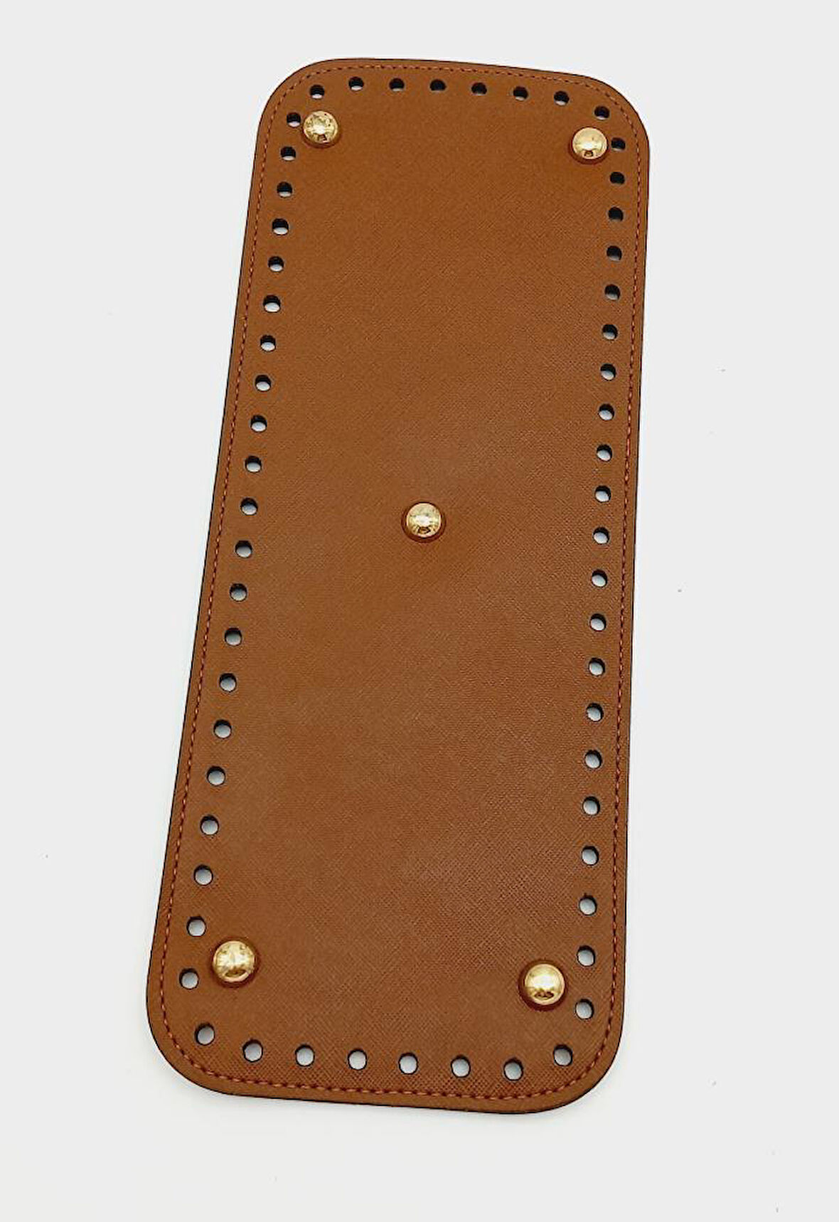 Çanta Aksesuar Suni Deri Taba Renk 30X12 cm Dikdörtgen Çanta Tabanı (Light Gold Aparatlı)