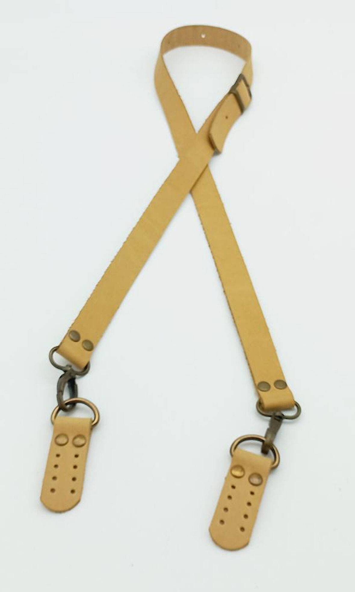 Çanta Aksesuar Gerçek Deri Ayarlı Uzun Sap 2.3X130 Ham Doğal Renk Antik Metalli