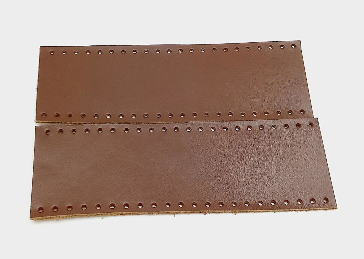 Çanta Aksesuar Kızıl Kahve Gerçek Deri Tutma Sapı 18X6 Cm Simit Sap