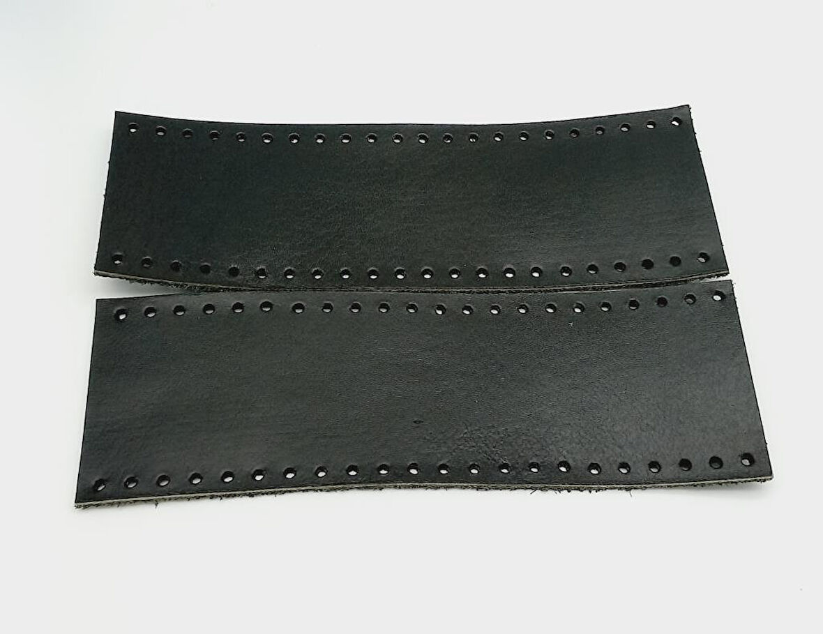 Çanta Aksesuar Siyah Gerçek Deri Tutma Sapı 18X6 Cm Simit Sap