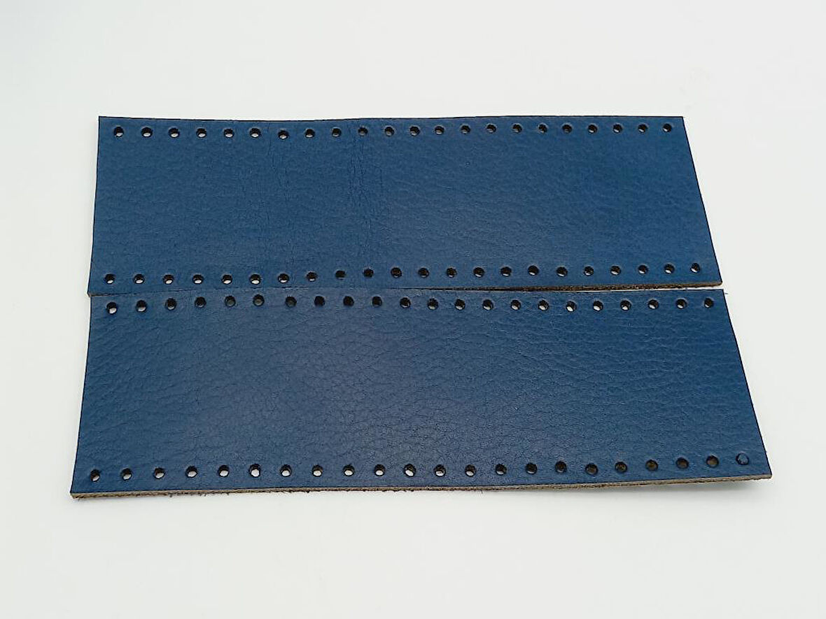 Çanta Aksesuar Lacivert Gerçek Deri Tutma Sapı 18X6 Cm Simit Sap