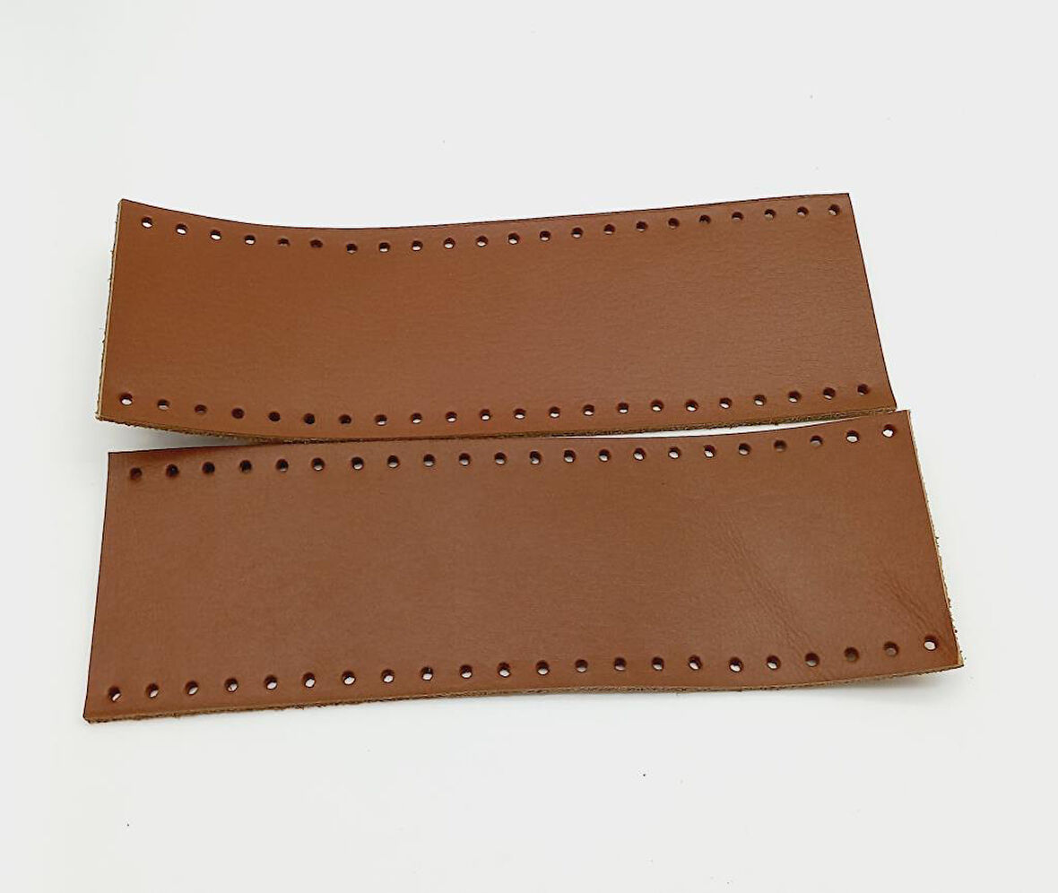 Çanta Aksesuar Sütlü Kahve Gerçek Deri Tutma Sapı 18X6 Cm Simit Sap