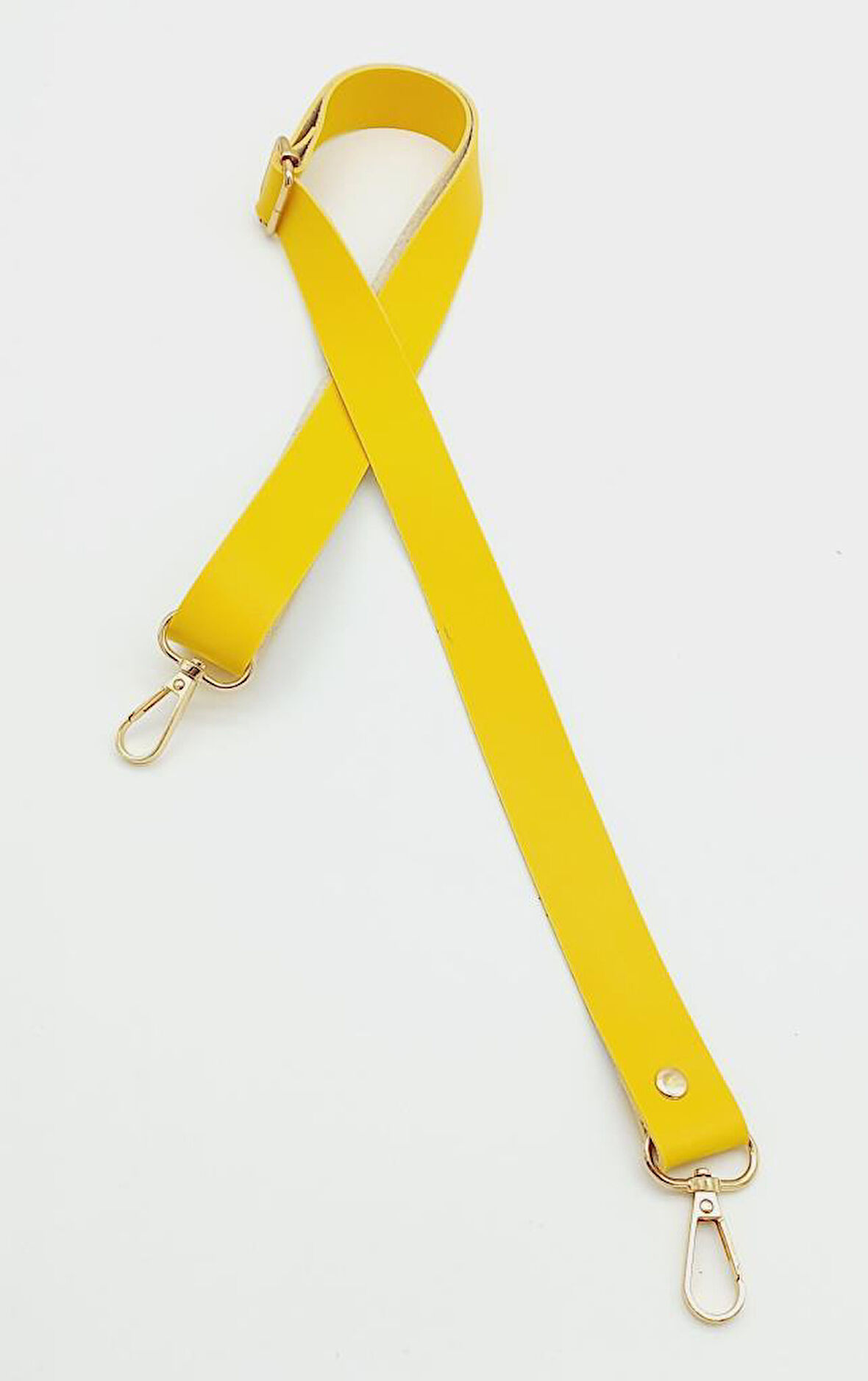 Çanta Aksesuar Suni Deri Ayarlı Çanta Sapı 120X2.4 Cm Sarı Light Gold Metal