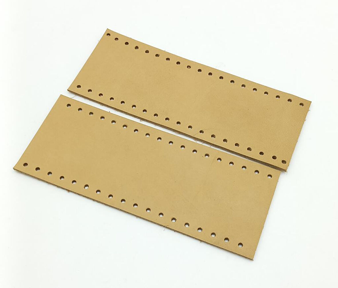 Çanta Aksesuar Ham Doğal Renk Gerçek Deri Tutma Sapı 15X6 Cm Simit Sap