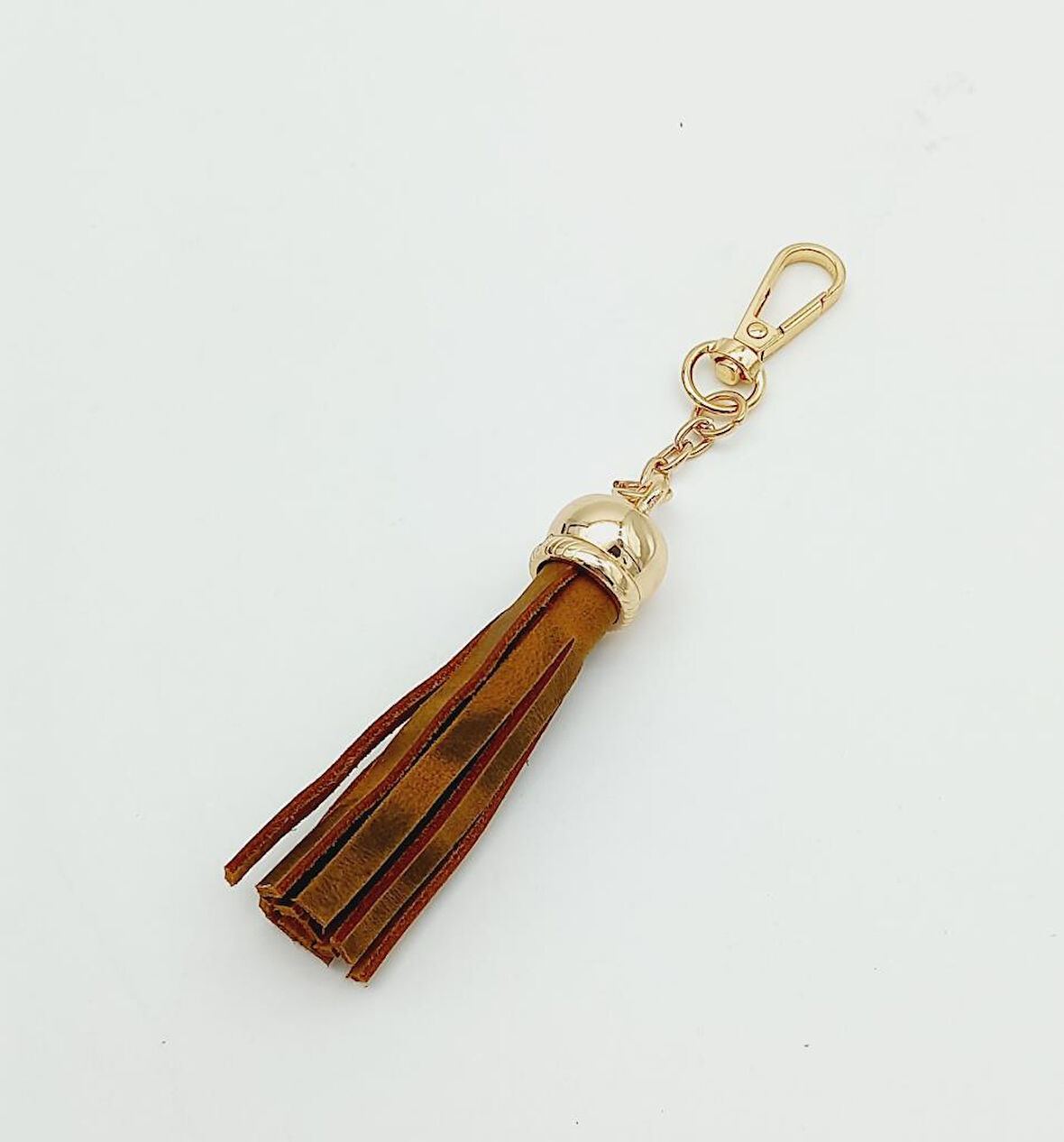 Çanta Aksesuar Gerçek Deri Kovanlı Püskül Crazy Oil Hardal Light Gold Metalli