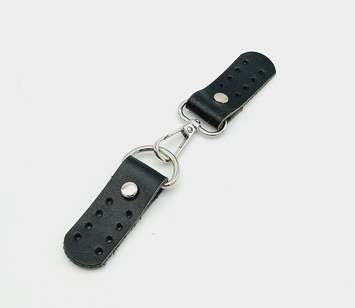 Çanta Aksesuar Gerçek Deri Kancalı Böce (Kilit) Siyah Gümüş Metalli